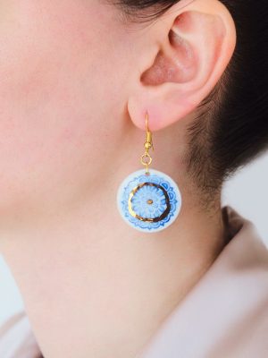 Astra Circle Charm Dangle Earrings