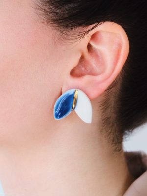 Luzia Split Edge Porcelain Stud Earrings