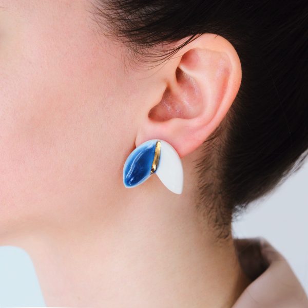 Luzia Split Edge Porcelain Stud Earrings
