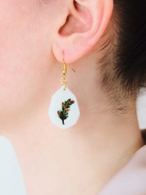 Veridian Tide Dangle Porcelain Earrings