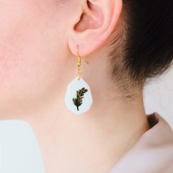 Veridian Tide Dangle Porcelain Earrings